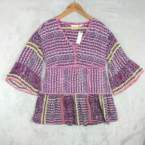 Maeve By Anthropologie Lilyana Tiered 100% Silk Tunic Blouse Size XS NWT